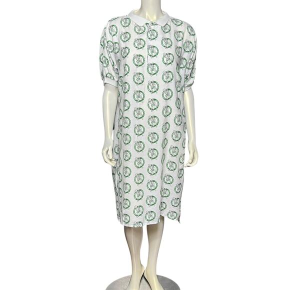 Vintage Boston Celtics All-Over Print Polo Dress Nightshirt USA Cotton L 90s - Picture 15 of 16